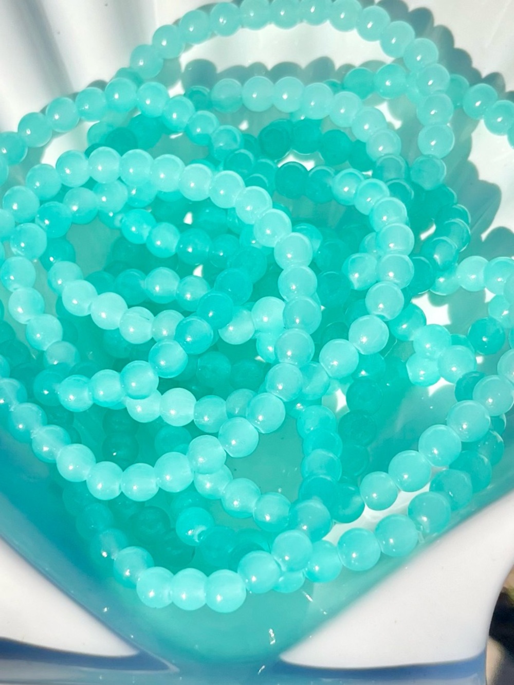 Ocean Bubbles Glass Beaded Bracelet NWOT